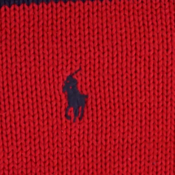 Polo Ralph Lauren Navy Red Stripe Cotton Knit Turtleneck Old Money Collegiate S - Picture 8 of 10